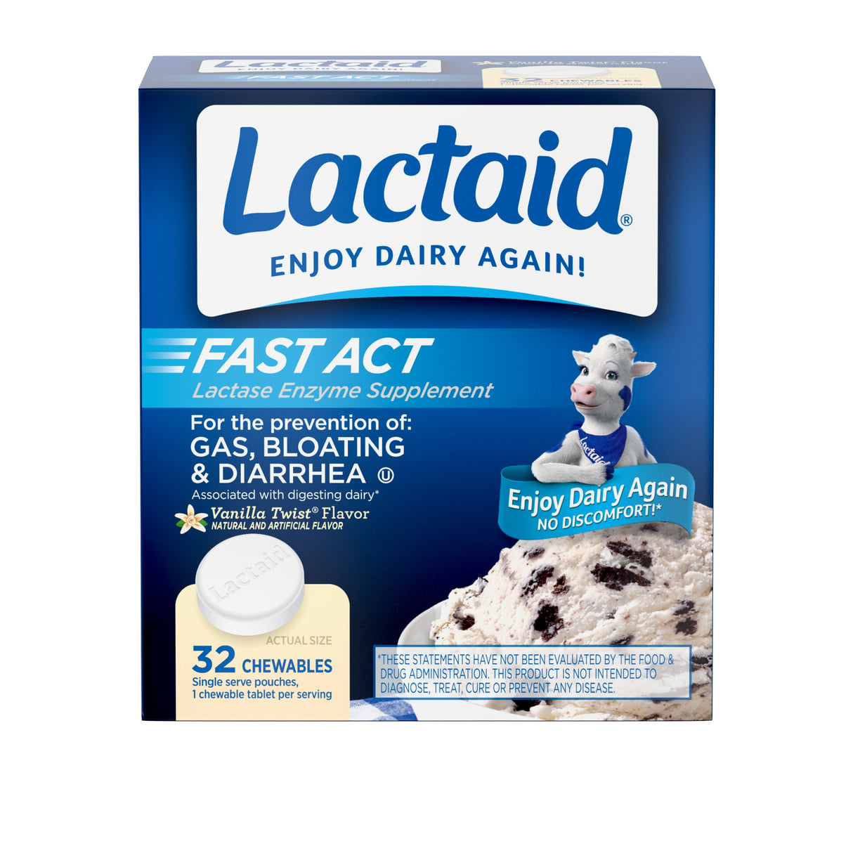 Supplement, Lactase Enzyme, Fast Act, Chewable,24 - 32 COUNT