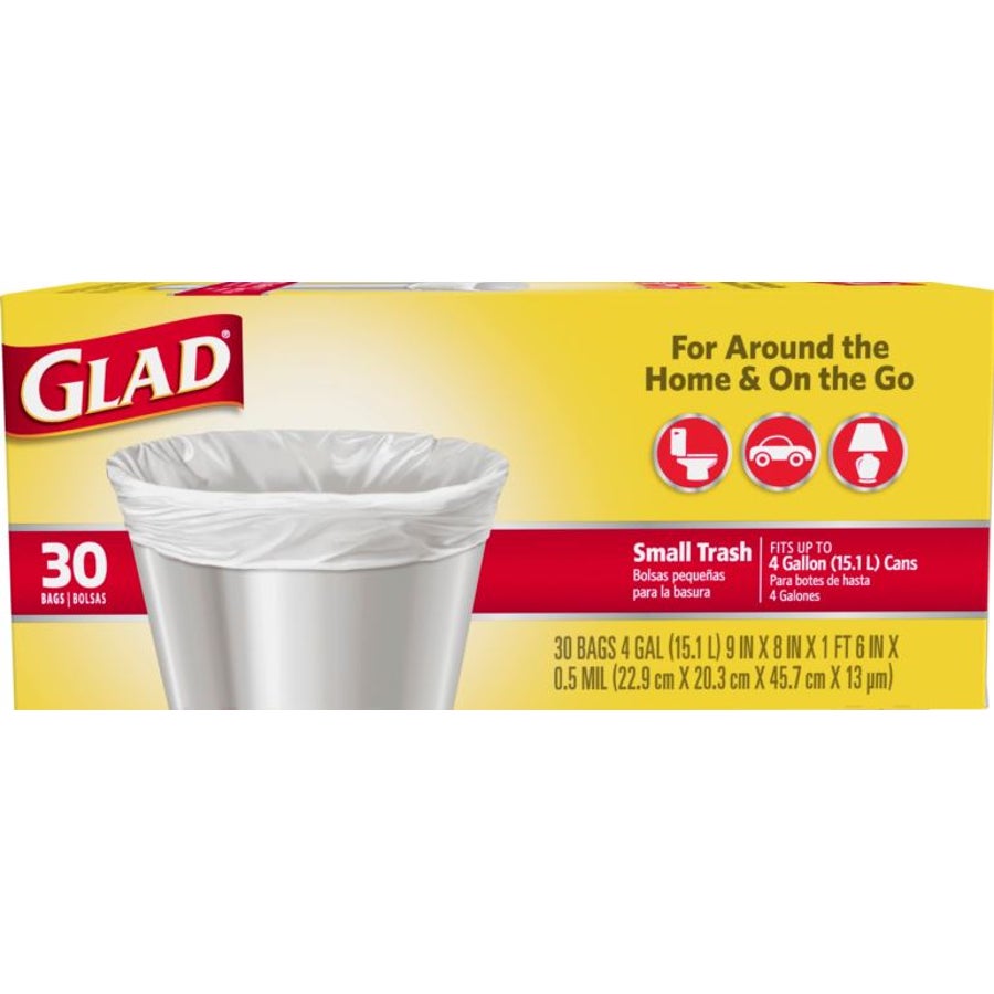 Can Liners, 4 Gallon, White, Flat Top,6 - 30 COUNT