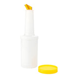 Pourer, Bar Lux, 1 Quart, Plastic, with Yellow Spout & Lid,1 - 1 EACH