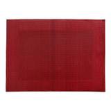 Placemats, Geneva Frame 16 x 12 Inch, Woven, Garnet Red, Vinyl,1 - 6 COUNT