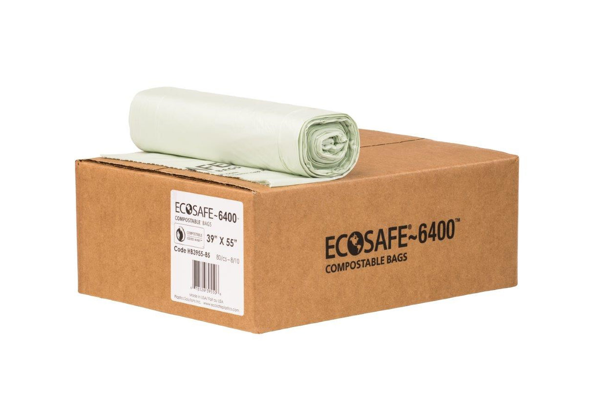 Bags, Compostable, 0.85 Mils, 39 x 55 Inches,8 - 10 COUNT