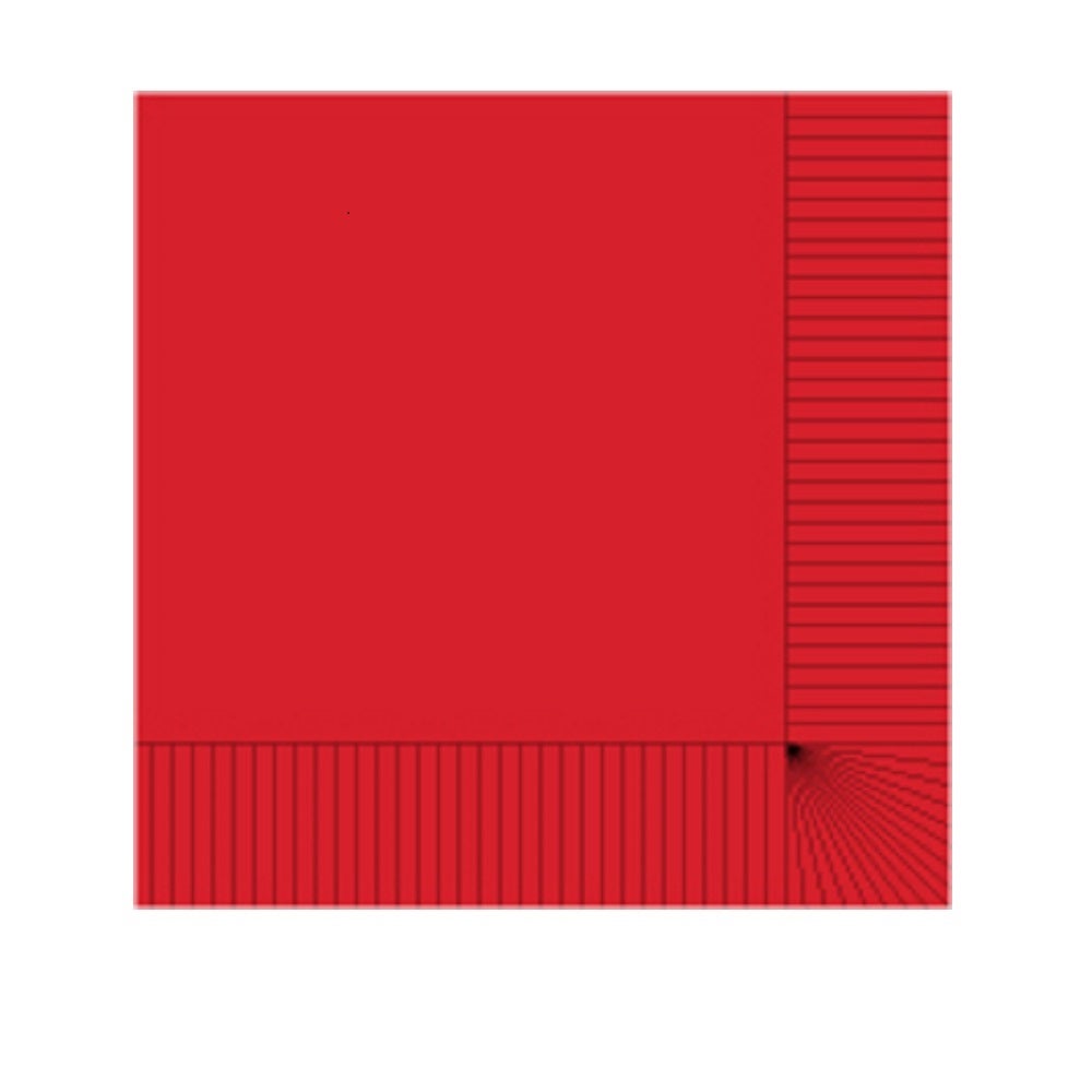 Napkins, Beverage, 2-Ply, Red, 10 x 10 Inch,1 - 1000 COUNT