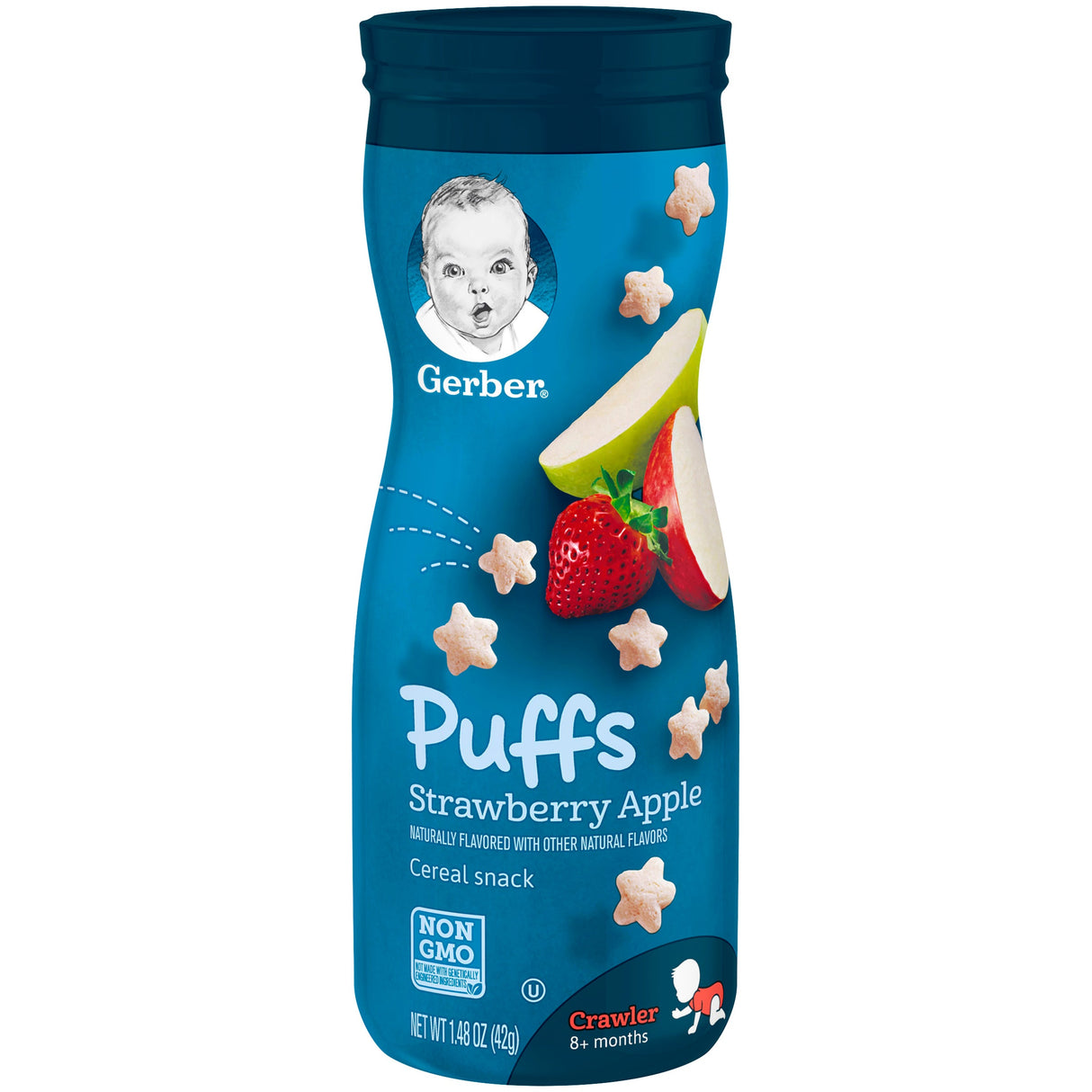Cereal Snacks, Apple Strawberry, Puffs,6 - 1.48 OUNCE