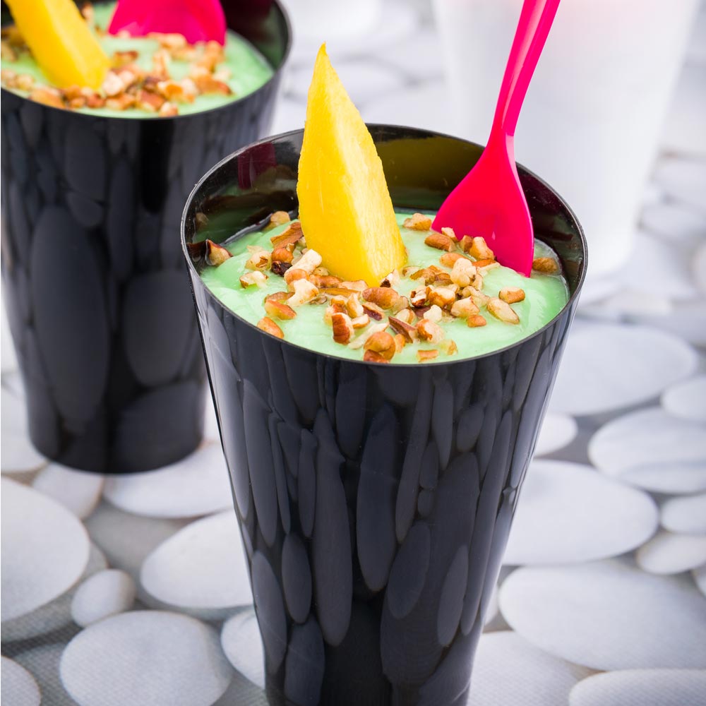 Cups, Dessert, 6.5 Ounce, Plastic, Black, Round Incline, Heavyweight, 6.5 Ounce,1 - 100 COUNT