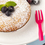 Forks, Cake, Heavyweight Plastic, Magenta, 4 Inch, with Knife-Edge, 4 Linear Inch,1 - 500 COUNT