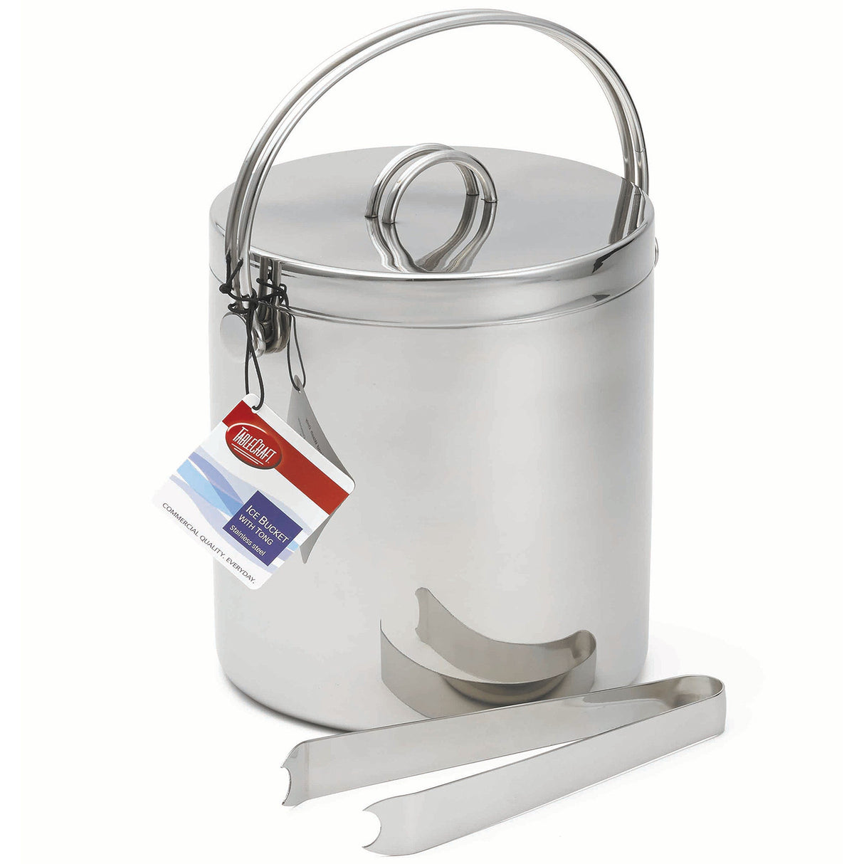 Buckets, Ice, Double Wall, Stainless Steel, with Tongs,1 - 1 EACH