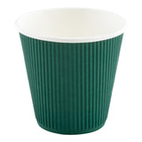 Cups, Hot, 8 Ounce, Paper, Forest Green, Ripple Wall,1 - 500 COUNT
