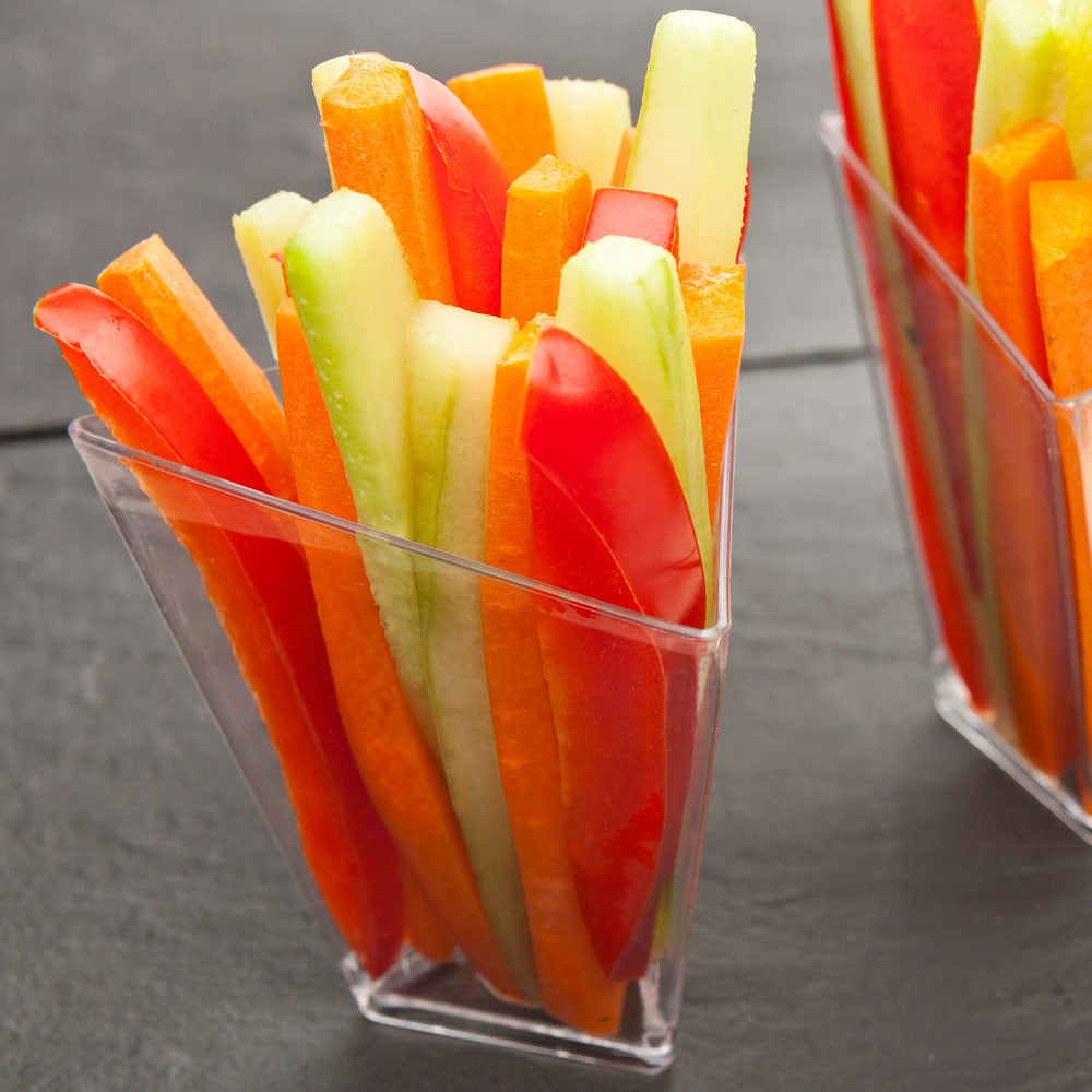 Cups, Dessert, 2.9 x 2.6 x 2.8 Inch, Plastic, Clear Torcente Design, Tall Triangle, Heavyweight,1 - 100 COUNT