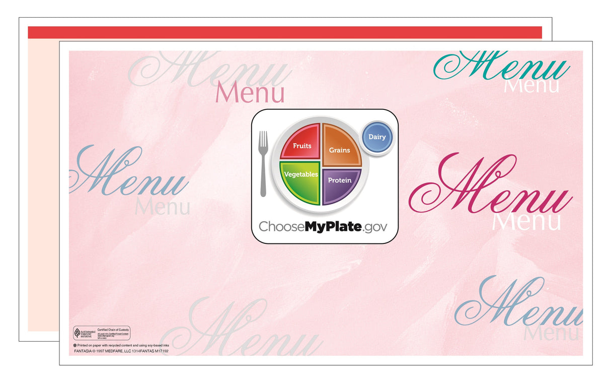 Menus, Red, Fantasia,1 - 500 COUNT