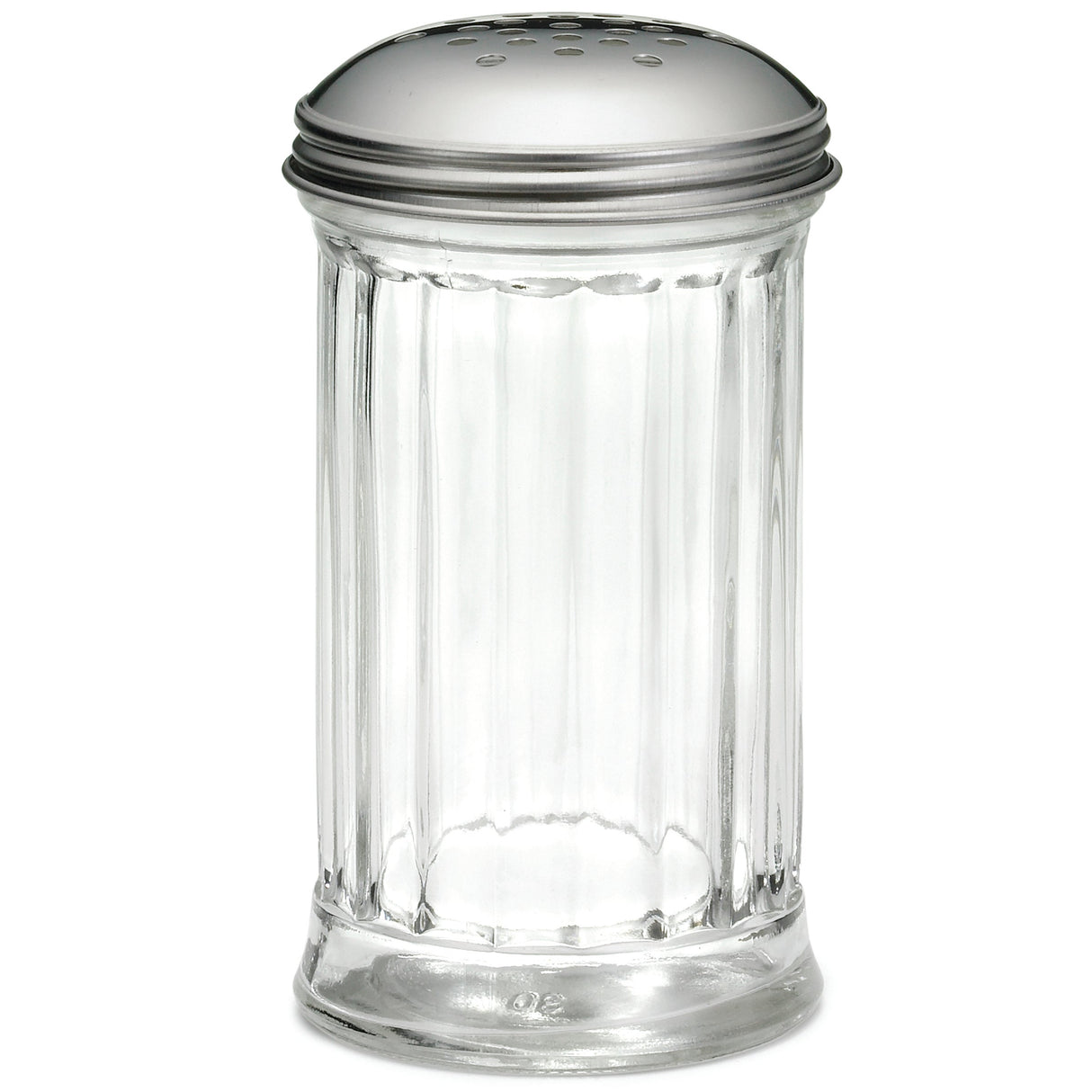 Shakers, Grated Cheese, 12 Ounce, Fluted, Glass with Stainless Steel Tops, 12 Ounce,24 - 1 EACH