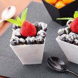 Cups, Kova Dessert, 2 Ounce, Plastic, White, Square, Heavyweight, 2 Ounce,1 - 100 COUNT