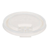Lids, Flat, X-Slot Reclosable, Plastic, White, Plystyrene, For 10-20 Ounce Cups,1 - 600 COUNT