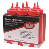 Bottles, Squeeze, 12 Ounce, Wide Mouth, Red,12 - 6 COUNT
