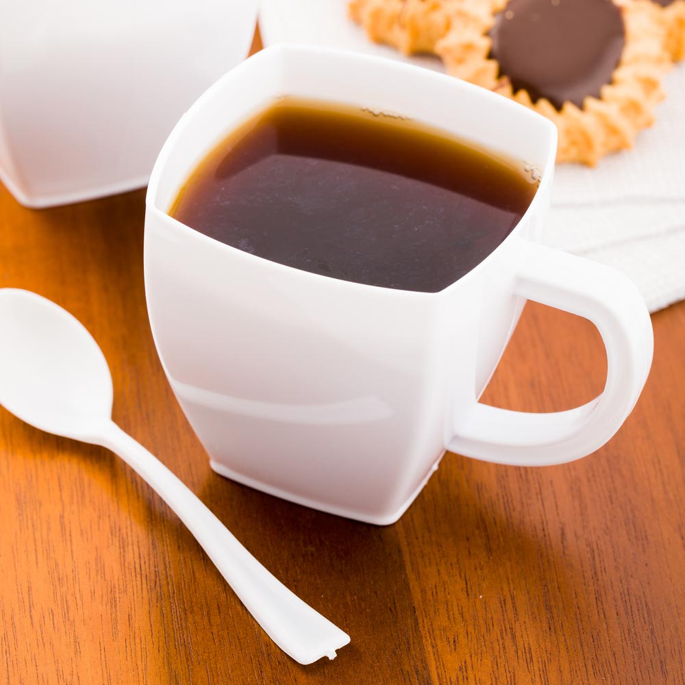 Cups, Coffee, 5 Ounce, Plastic, White, Soft Square, Heavyweight, 5 Ounce,1 - 100 COUNT