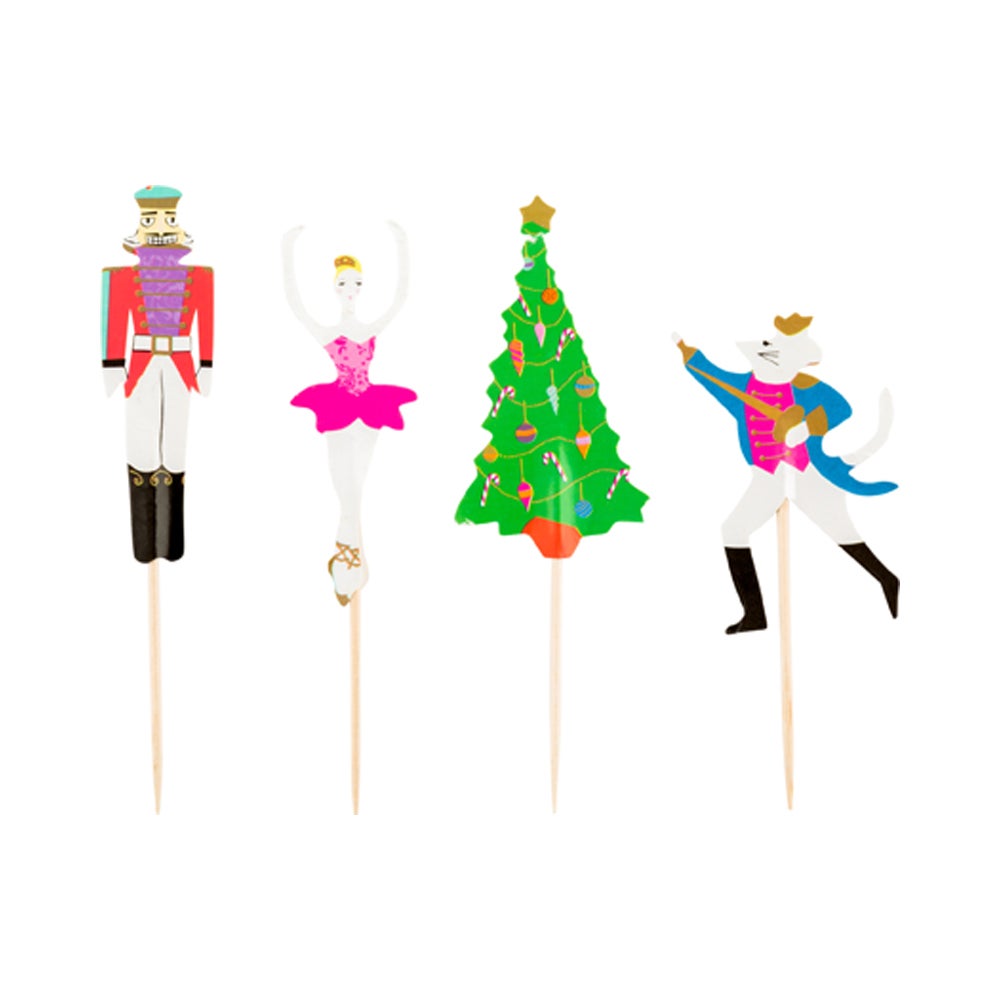 Cake Toppers, Christmas, 4 x 1.25 Inch, Paper, Nutcracker Theme, 24 Pieces,1 - 24 COUNT