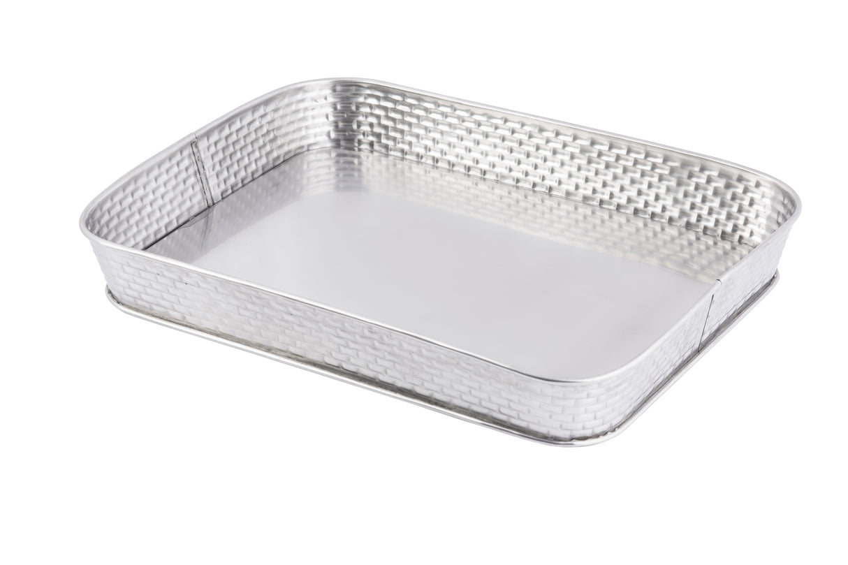 Platters, Dinner, Stainless Steel, 12 x 9 Inch, Silver, Rectangular,1 - 1 EACH