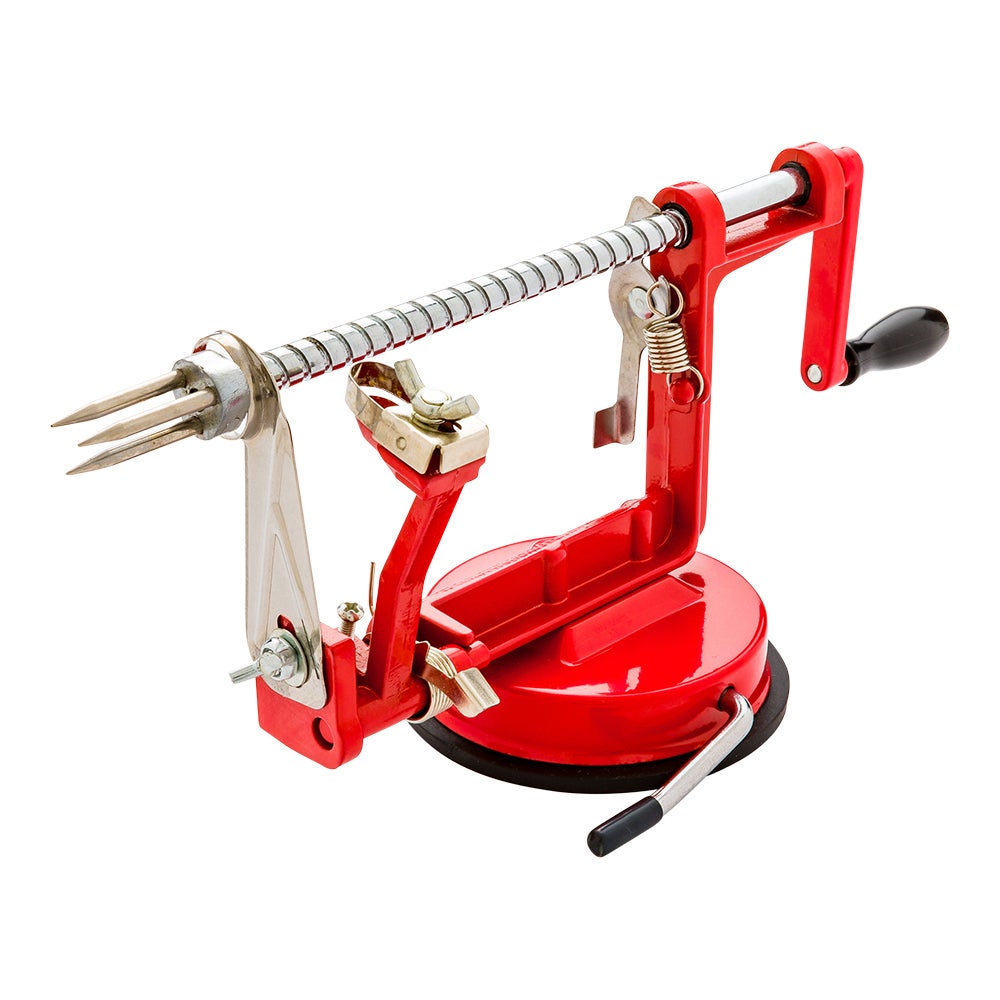Peeler, Apple, 11.75 x 4.25 x 5.25 Inch, Manual, Red, Metal, with Stainless Steel Blade,1 - 1 EACH