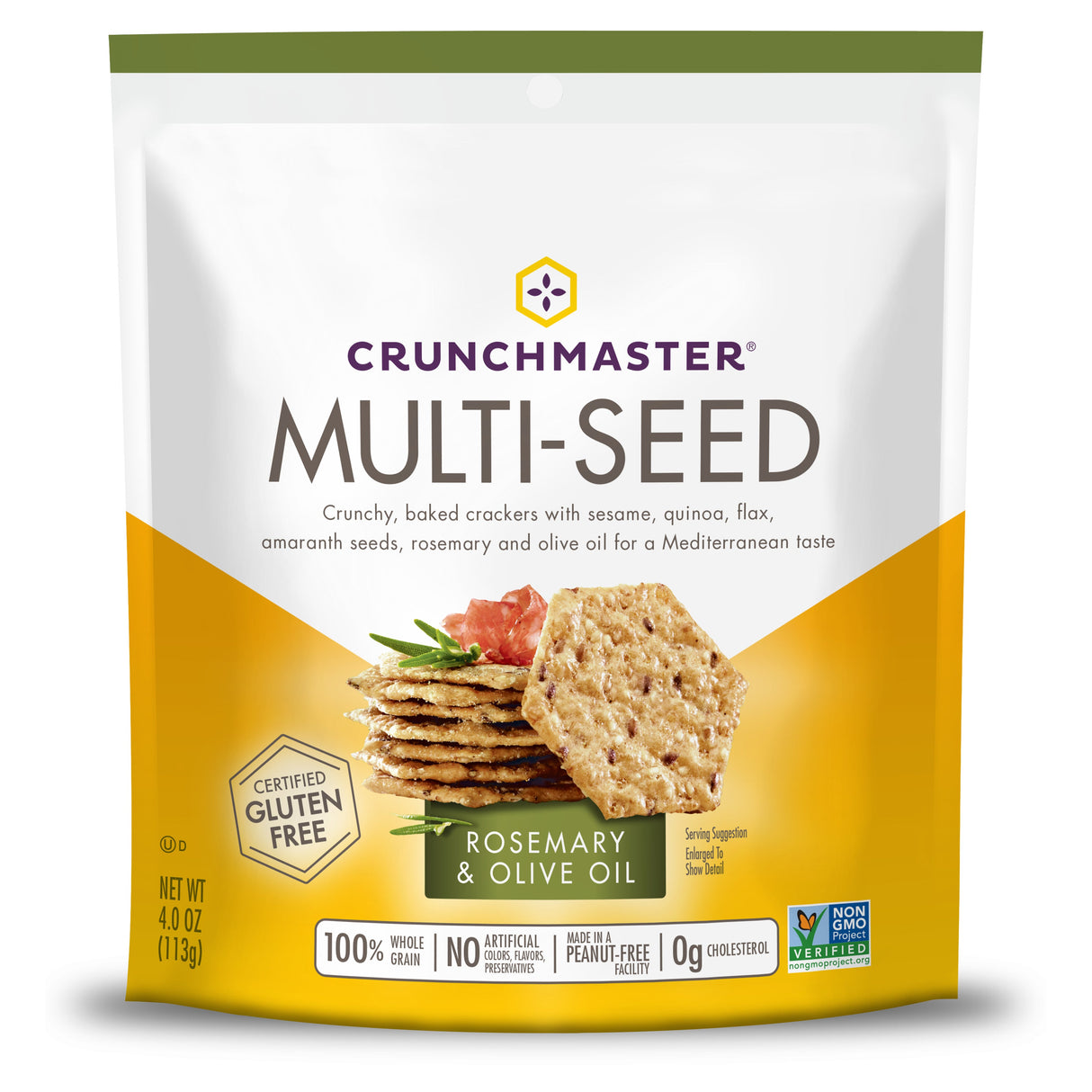 Crackers, Crisp, Rosemary & Olive Oil, Single-Serve,12 - 4 OUNCE