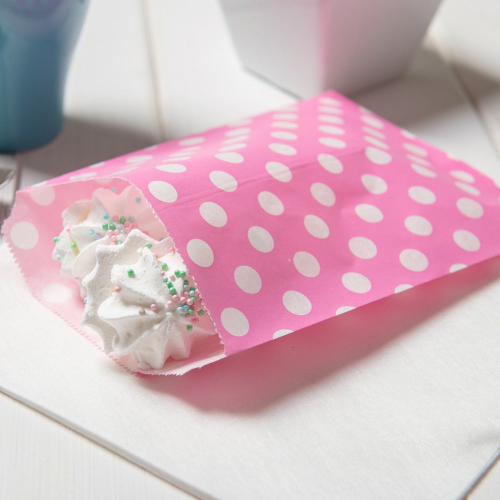 Bags, Food, Paper, Pink Polka Dots,1 - 100 COUNT