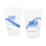 Cups, Cold, 16 Ounce, Plastic, Clear with Blue Stripe, 25% Recycled, 16 Ounce,20 - 50 COUNT