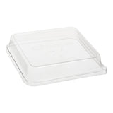 Lids, Shallow Dome, 8 Inch, Plastic, Clear, Square, for 8 Inch Square Sugarcane Container, Renewable & Compostable,4 - 50 COUNT