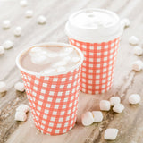 Cups, Hot, 12 Ounce, Paper, Red Picnic Check, Spiral Wall, 12 Ounce,1 - 500 COUNT