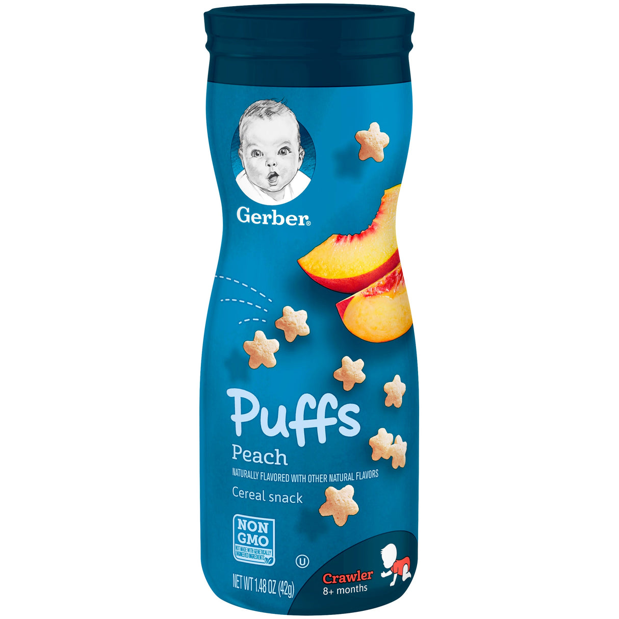 Cereal Snacks, Peach, Puffs,6 - 1.5 OUNCE