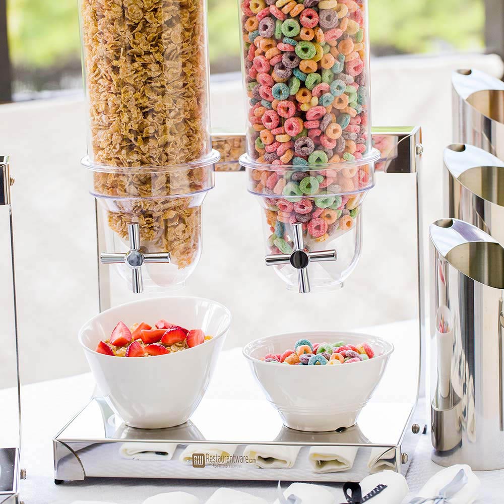 Dispenser, Cereal, 3 Liter, Double Compartment, with Stainless Steel Body, 3 Liter,1 - 1 EACH