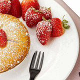 Forks, Cake, Heavyweight Plastic, Black, 4 Inch, with Knife-Edge, 4 Linear Inch,1 - 100 COUNT