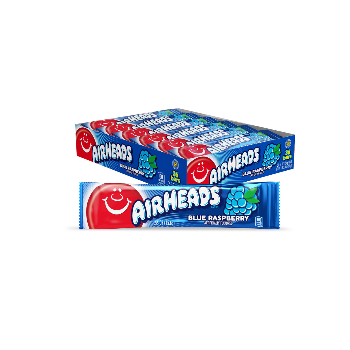 Candy, Bar, Blue Raspberry, Individually Wrapped, 0.55 Ounce,12 - 36 COUNT