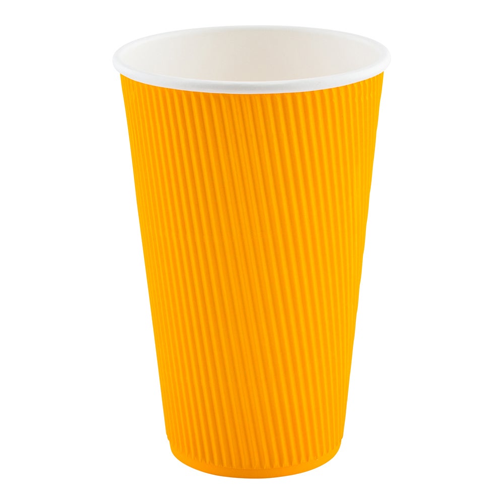 Cups, Hot, 16 Ounce, Paper, Yellow, Ripple Wall,1 - 500 COUNT