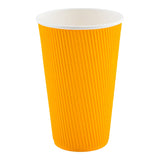 Cups, Hot, 16 Ounce, Paper, Yellow, Ripple Wall,1 - 500 COUNT