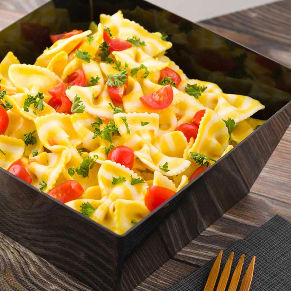 Bowls, 6.7 x 6.7 x 3.1 Inch, Plastic, Black, Square, Heavyweight, 6.7 Linear Inch,1 - 25 COUNT