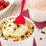 Spoons, Dessert, Petal, Heavyweight Plastic, Magenta, 4.5 Inch, 4.5 Linear Inch,1 - 100 COUNT