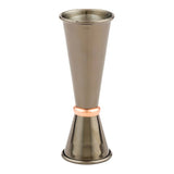 Jigger, Double, 1 & 2 Ounce, Black Plated, with Stainless Steel Interior & Copper Plated Ring, 2 Ounce,1 - 1 EACH
