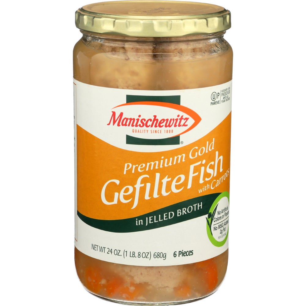 Gefilte Fish, Premium Gold, with Carrots in Jelled Broth,12 - 24 OUNCE