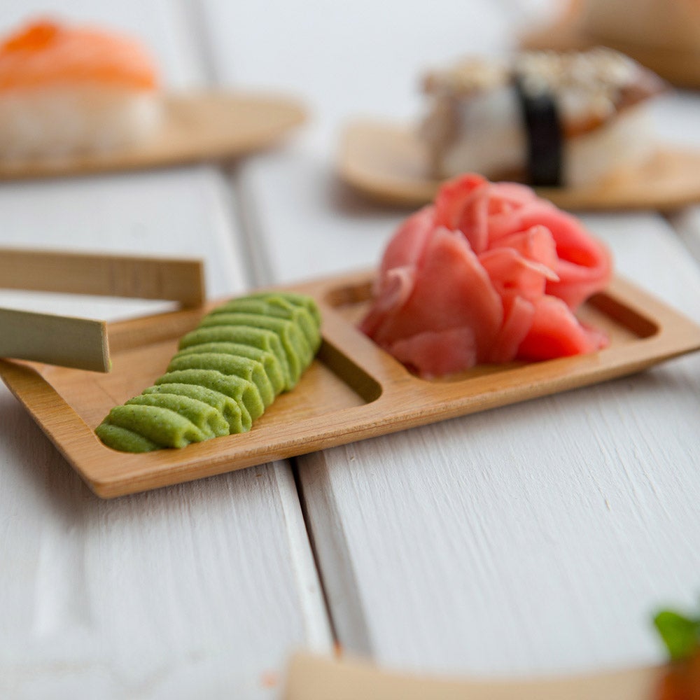 Plates, Dual Impression, 4.75 Inch, Bamboo, Natural, Rectangular, 4.75 Linear Inch,1 - 100 COUNT