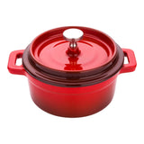 Dish, Casserole, 8 Ounce, Red Enameled, Cast Iron, Mini, with Stainless Steel Knob,1 - 1 EACH