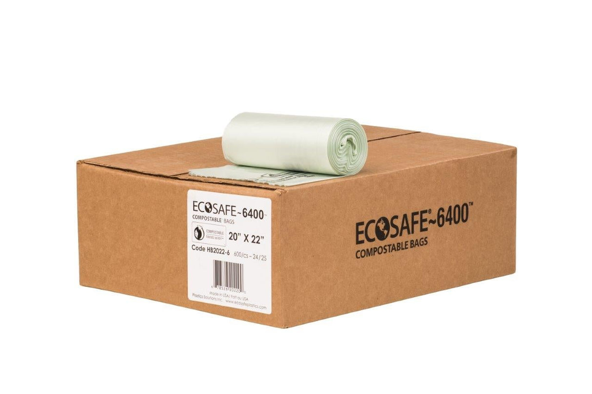 Bags, Compostable, 0.6 Mils, 20 x 22 Inches,24 - 25 COUNT
