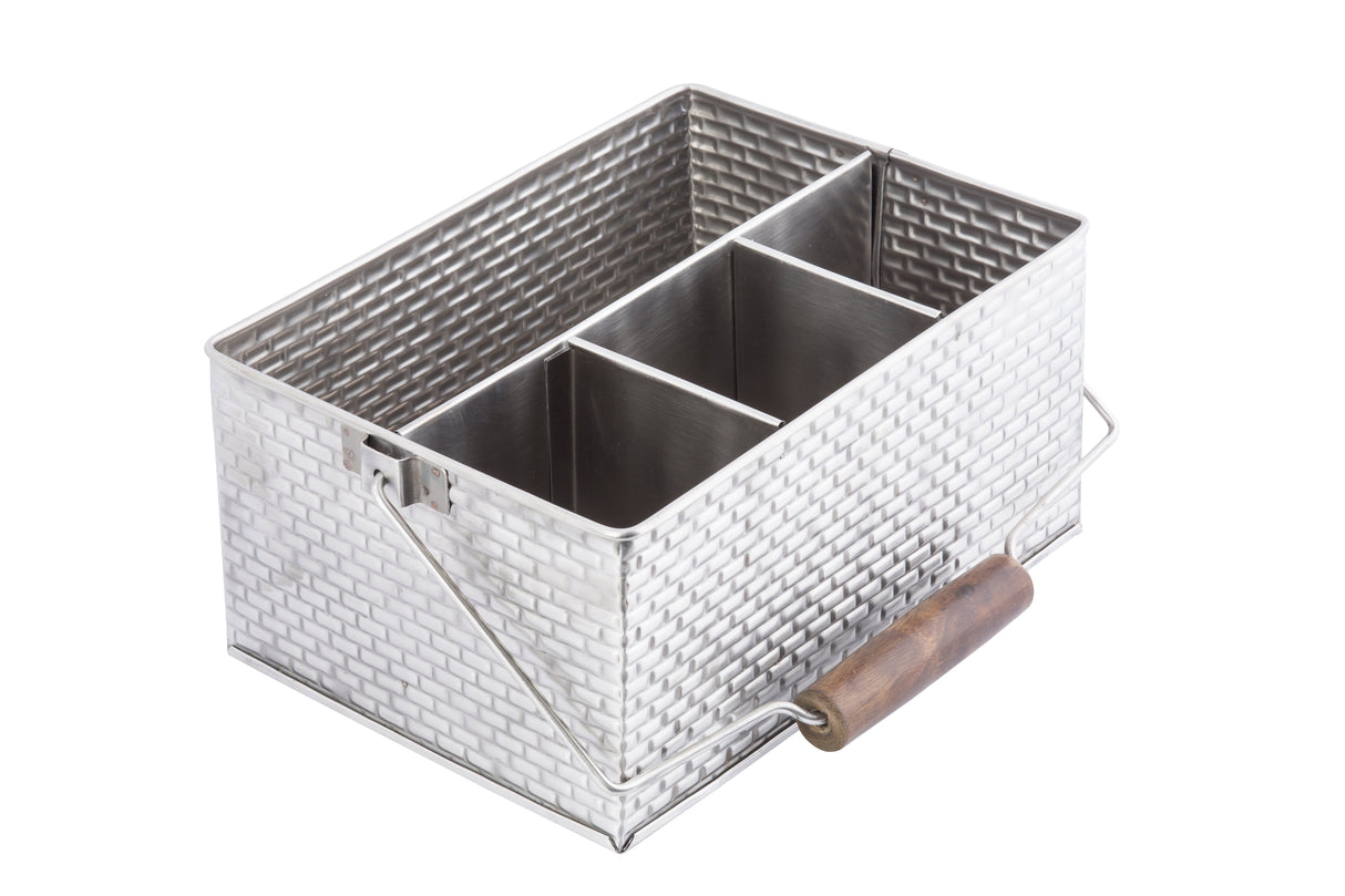 Caddies, Flatware, 10.75 x 8.5 Inch, Rectangular, Stainless Steel,1 - 1 EACH
