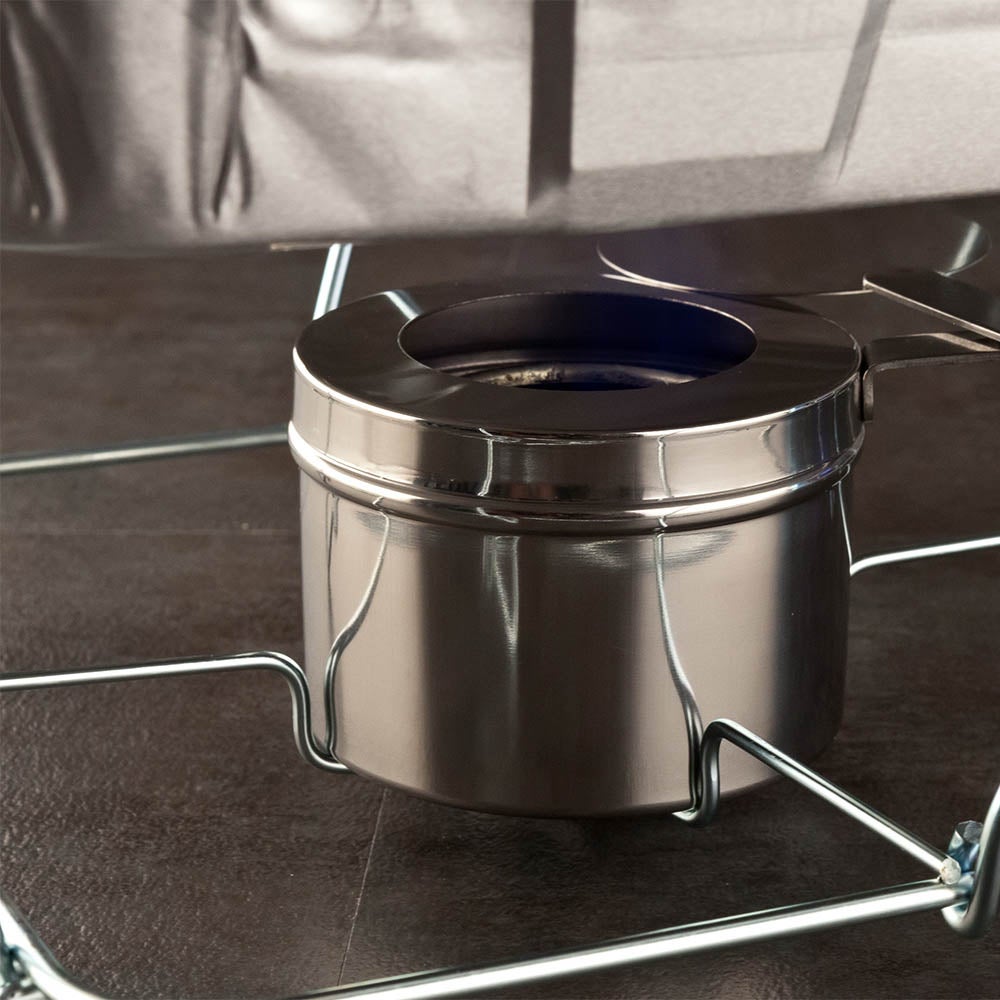 Holder, Chafer Fuel, Mirror Finish Stainless Steel, with Cover,1 - 1 EACH