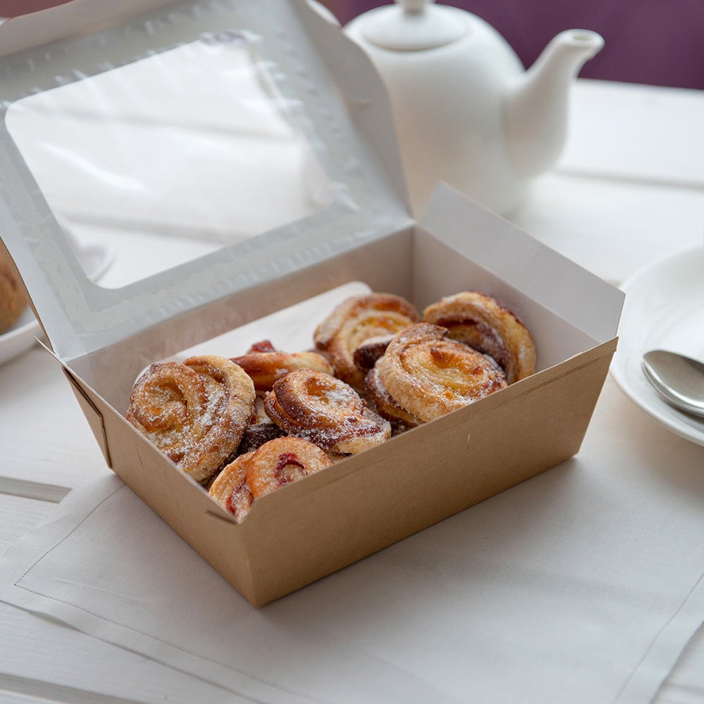 Boxes, Lunch, 28 Ounce, Paper, Kraft, with Two Windows, 28 Ounce,1 - 200 COUNT