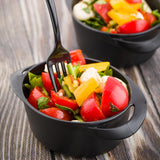 Bowls, Mini, Plastic, Black Infinity Design, Round Pot-Shaped, Heavyweight, with Loop Handles,1 - 100 COUNT
