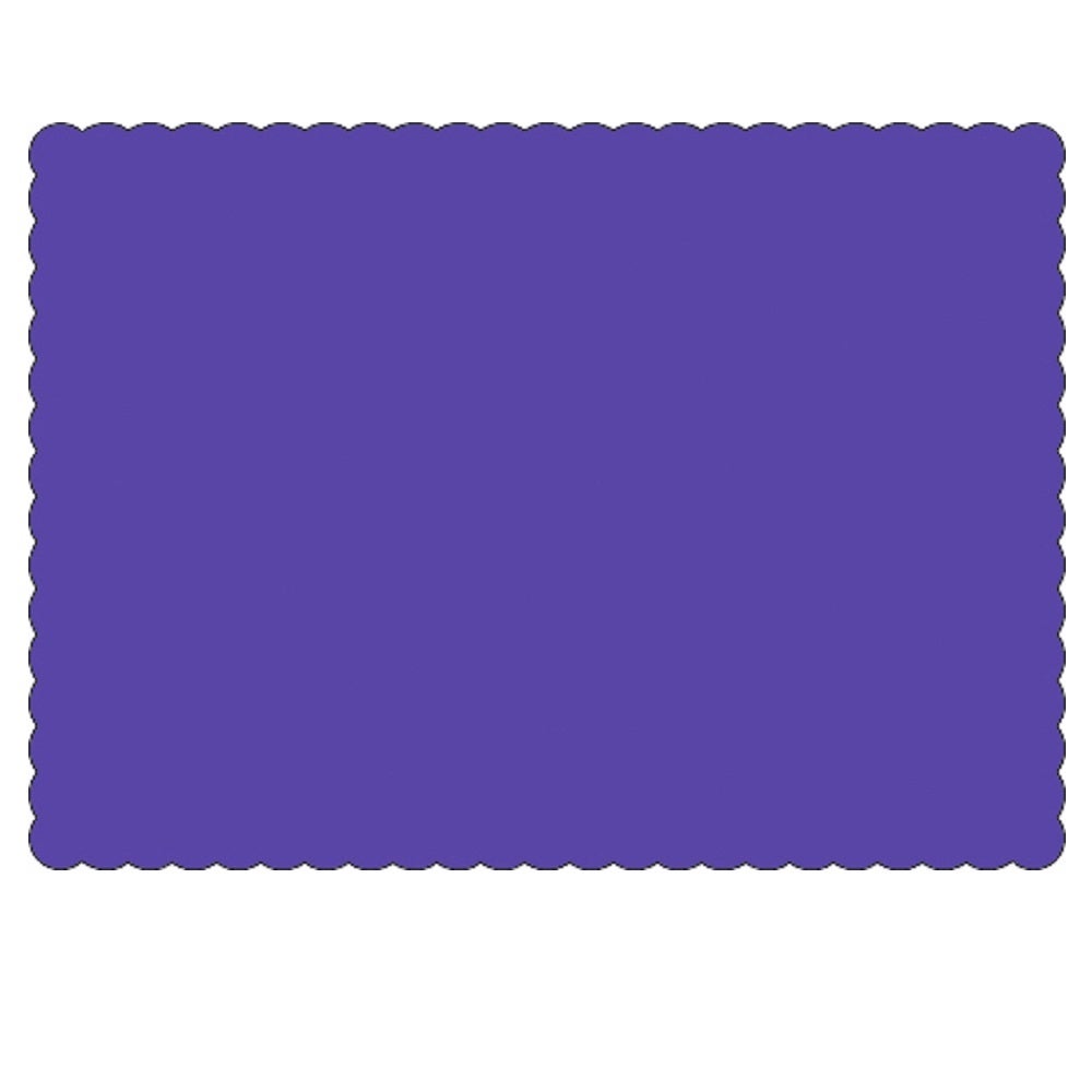 Placemats, 10 x 14 Inch, Paper, Purple, Scalloped Border, Linen-Embossed,1 - 1000 COUNT