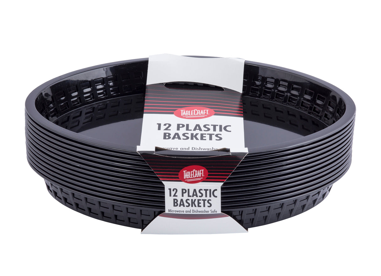 Baskets, Serving, Jumbo, Texas Oval, Black, Polypropylene,3 - 12 COUNT