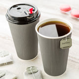 Cups, Hot, 16 Ounce, Paper, Gray, Ripple Wall, 16 Ounce,1 - 500 COUNT