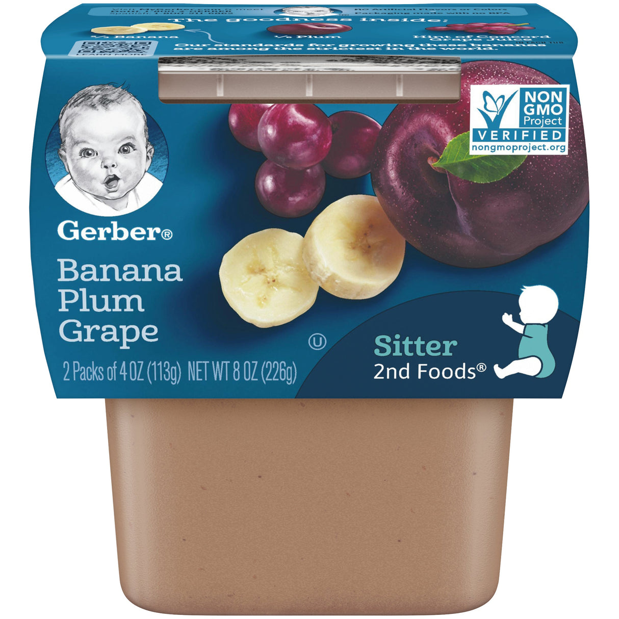Baby Food, Banana/Plum/Grape, 2nd Foods, 4 Ounce,8 - 2 COUNT