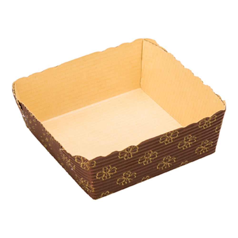 Cups, Baking, Panificio 3 x 2.75 x 1.75 Inch, Greaseproof Paper, Kraft, Square, Rippled,1 - 100 COUNT