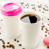 Cups, Hot, 16 Ounce, Paper, White, Ripple Wall, 16 Ounce,1 - 500 COUNT