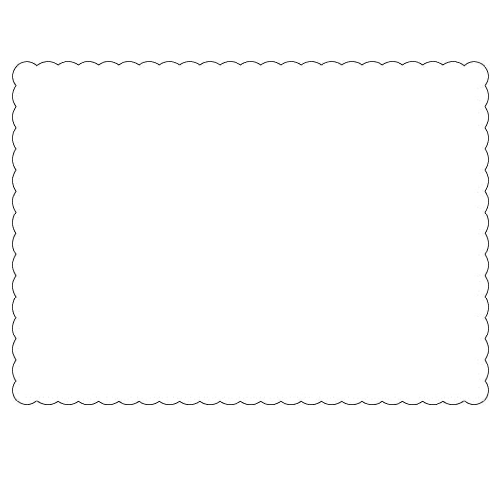 Placemats, 10 x 14 Inch, Paper, White, Scalloped Border, Linen-Embossed,1 - 1000 COUNT